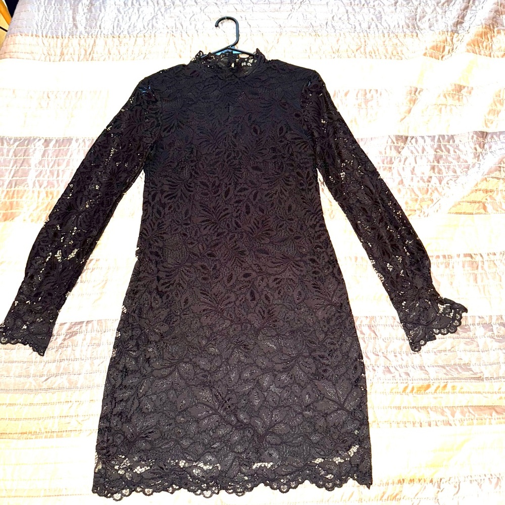 H&M Elegant Black Lace midi Dress
